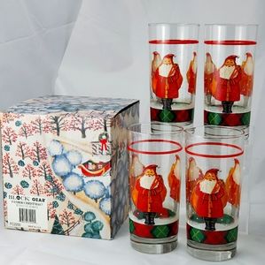 Block Father Christmas by Gear Set of 4 Glasses